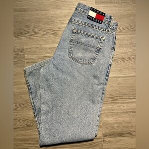 90s Vtg. Tommy Hilfiger Light Blue Men's Jeans Faded made in Canada 36x34